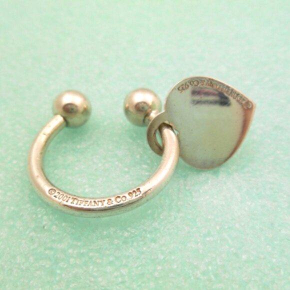 TIFFANY & Co. Heart Tag Charm Sterling Silver Key Chain Ring - Picture 1 of 1